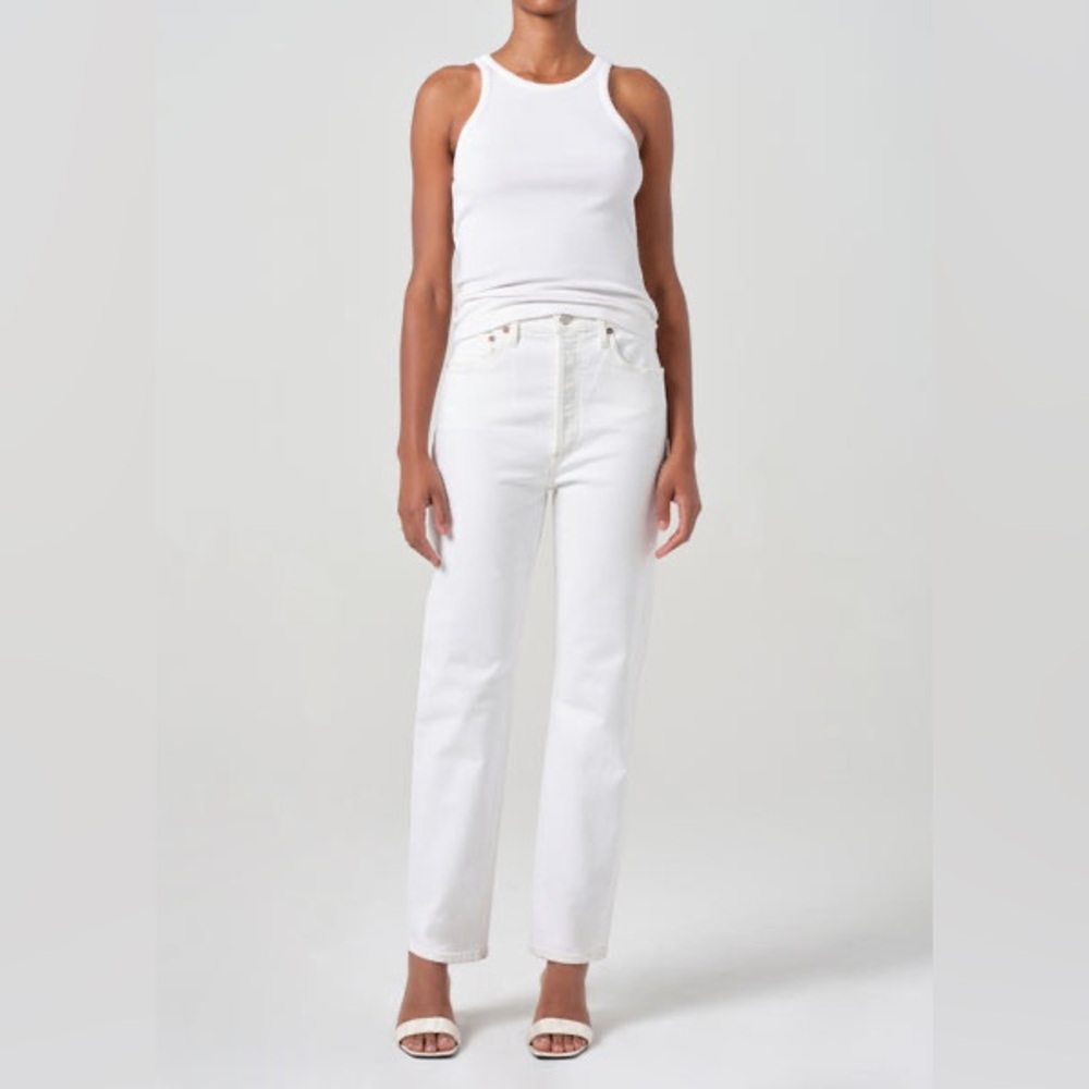 AGOLDE 90’s Pinch Waist Straight Jeans Size 23 (Fits like 24) Marshmellow White